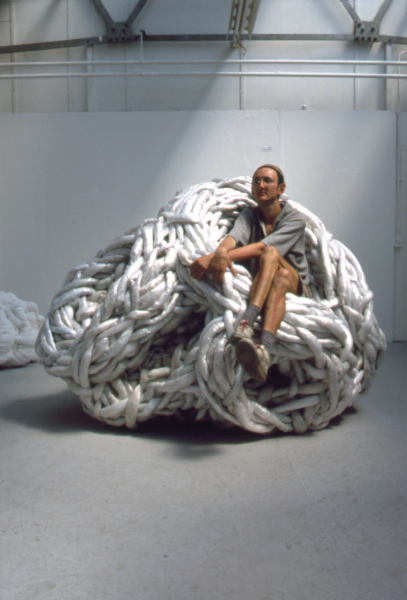Tottitron 2 - clingfilm and found palette wrap, 150 x 170 x 160cm, 1993