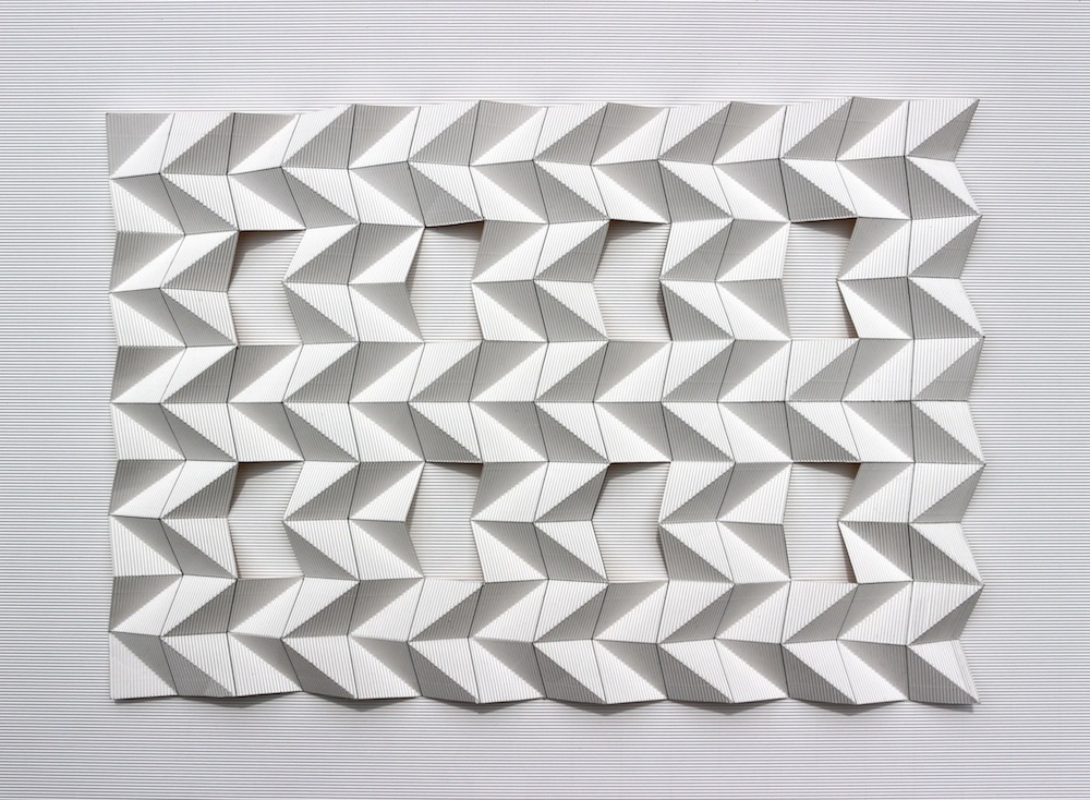 Flute Paperfold 6 (Open Grid) - flute paper, 88 x 64 x 7.5cm, 2015